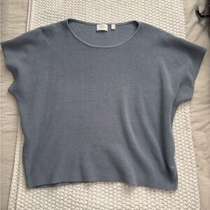NWOT Blue Grey Short Sleeve Sweater